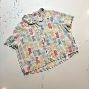 RAILS Cropped Button-Up Shirt - S